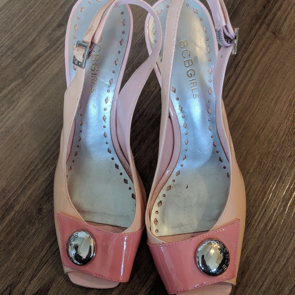 BCBG Pink Slingback Heels